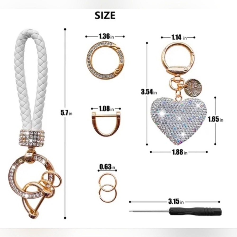 Sparkling Heart Keychain - Clear Color